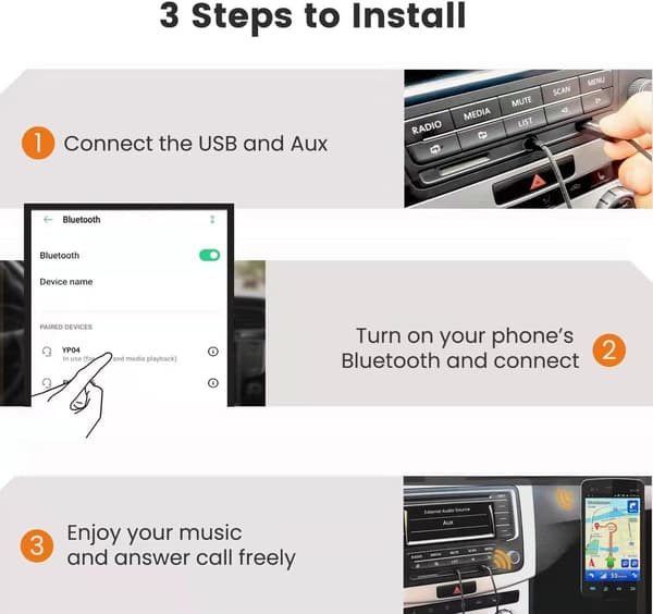 Trådløs USB Bluetooth 5.0 Audio Receiver 3.5mm AUX