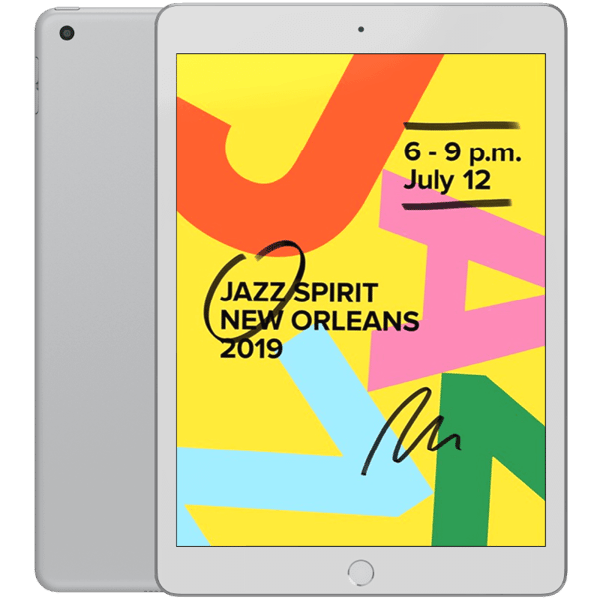 Apple iPad 10,2 7:e gen (2019) Silver WiFi 128 GB Klass A (Refurbished)
