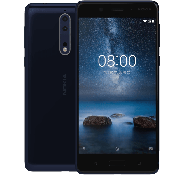 Nokia 8 Polished Blue 128 GB Klass A (Refurbished)