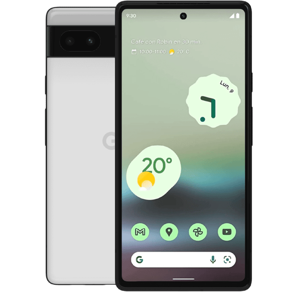 Google Pixel 6a Chalk 128 GB Klasse B Nyt originalbatteri (Refurbished)