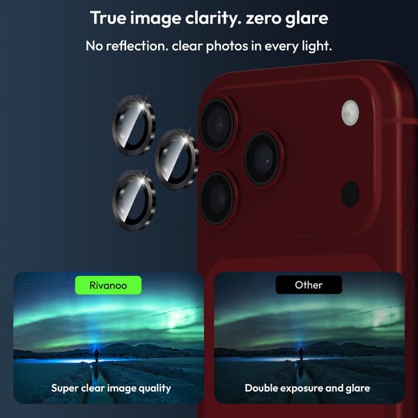 1-Pack iPhone 18 Pro Max Kameralinsskydd - Härdat Glas 9H - Super kvalitet 3D