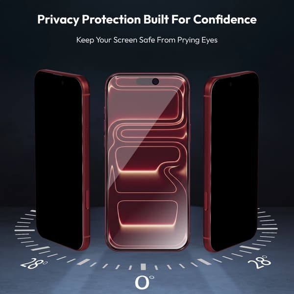 2-Pack iPhone 18 Pro Privacy Skærmbeskyttelse - Hærdet Glas 9H - Super kvalitet 3D
