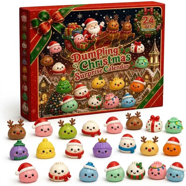Joulukalenteri squishy-hahmoilla – 24 dumplingia ilmeillä, joulu