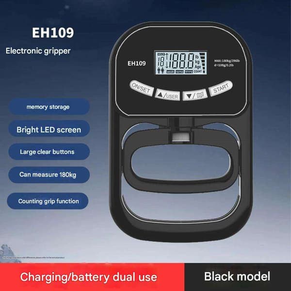 Hånddynamometer med LCD-display – måler grebstyrke op til 180 kg, justerbart greb