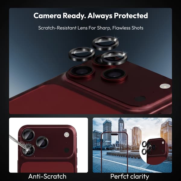 2-Pack iPhone 18 Pro Max Skärmskydd & 2-Pack linsskydd - Härdat Glas | [Automatisk Installation] - Bubbelfritt