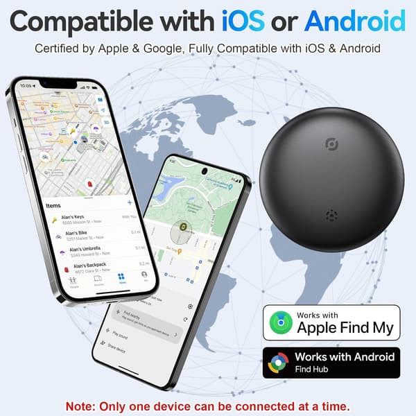 Bluetooth Tracker Tag til nøgler og tasker med global sporing
