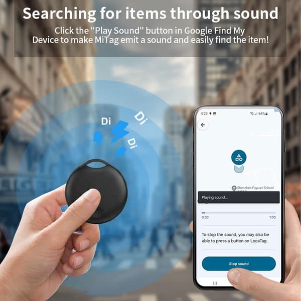 Smart Tag til Android, IP67 vandtæt objektsøger til nøgler og bagage