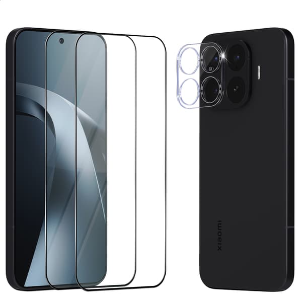 2-Pack Xiaomi 17T Skärmskydd & 1-Pack linsskydd - Härdat Glas 9H - Super kvalitet 3D