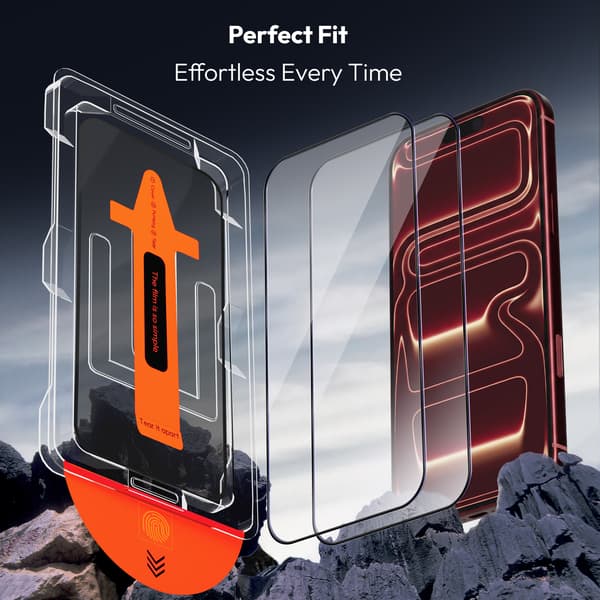 1-Pack iPhone 18 Pro Max Skärmskydd & 1-Pack linsskydd - Härdat Glas | [Automatisk Installation] - Bubbelfritt