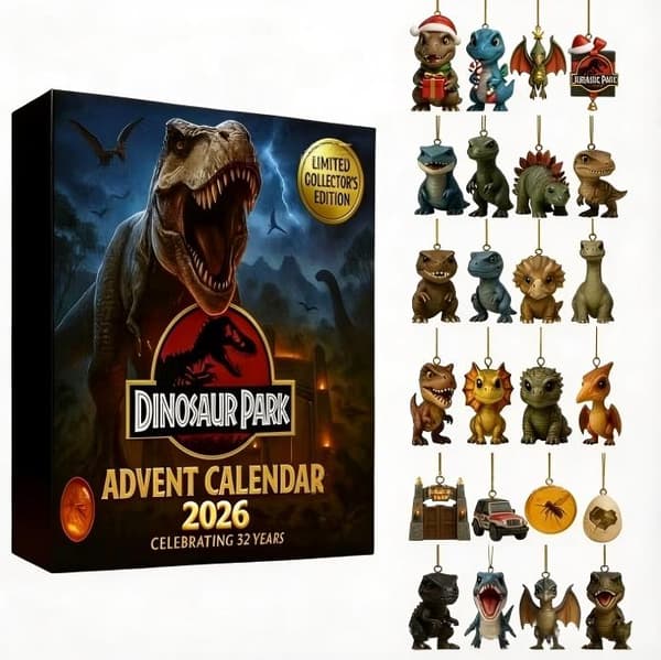 Adventskalender med dinosauriefigurer – 24 luckor, blind box, samlaredition