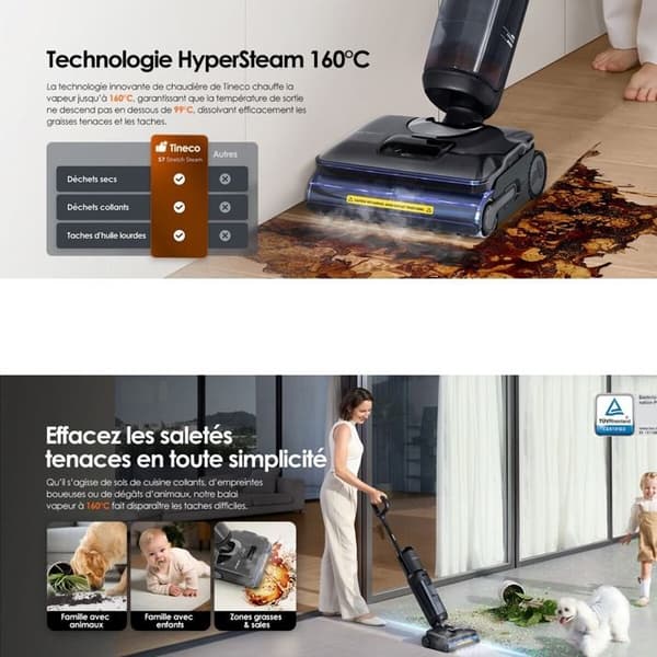 Tineco Floor One S7 Stretch ångplus