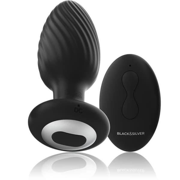 SVART&OCH SILVER - SILIKON ROTATOR ANAL KONTROLLFJÄRRKONTROLL WELLS PLUG -