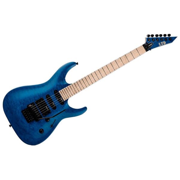 LTD MH-203QM Se Genom Blå Gitarr Metall / Modern