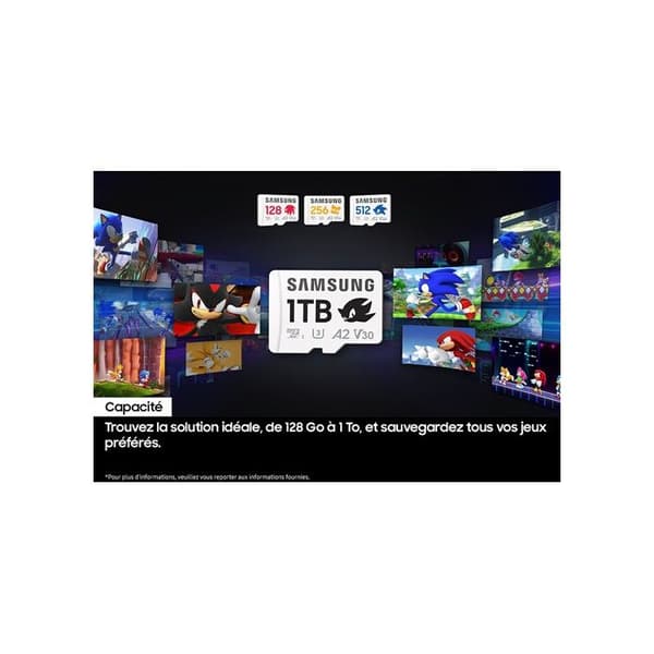 Samsung Sonic le Hérisson™ PRO Plus 1 To micro SD-minneskort