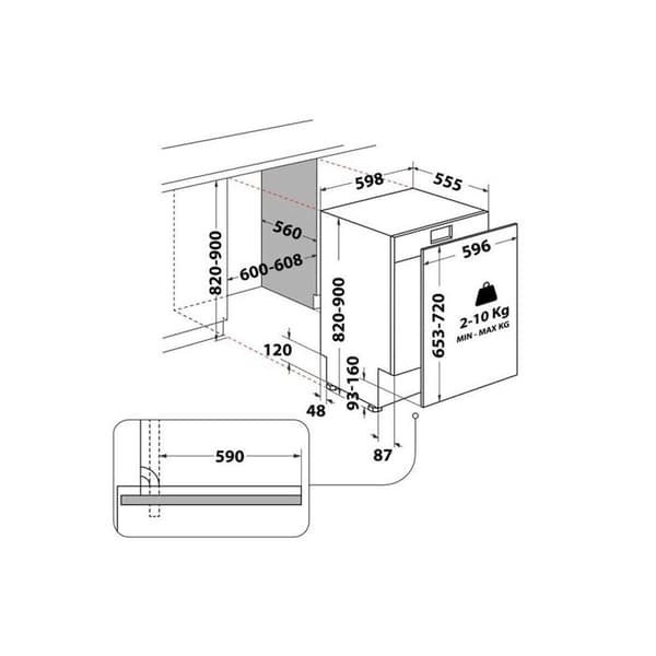 Indesit IN2IFC14BN6 inbyggd diskmaskin