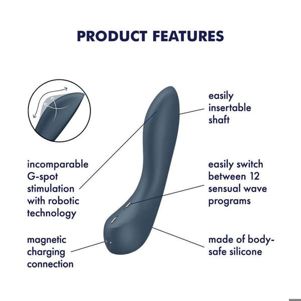 Vibrator - SATISFYER - G-Punkt Wave 4 - 12 program - G-punkt - Mörkgrå