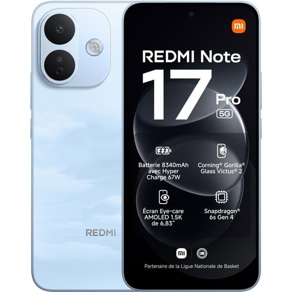 Smartphone - XIAOMI - Redmi Note 17 Pro 5G - 6Go RAM - 256Go - Blå