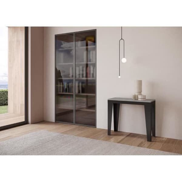 Väggkonsol Utsträckbar 90x40/196 cm Flame Small Evolution Grå Betong ram Antracit