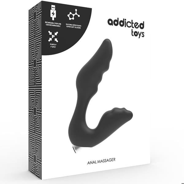 ADDICTED TOYS PROSTATAVIBRATOR RECHARGEABLE MODELL 6 SVART