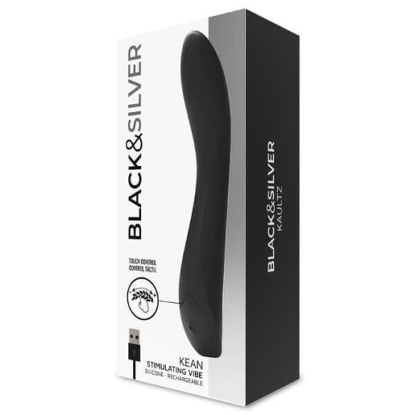 SVART & SILVER KEAN VIBRATOR MED TOUCH-KONTROLL