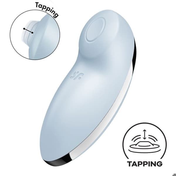 Vibrator - SATISFYER - TAP & CLIMAX 2 - Mjuk silikon - 11 vibrationsprogram - Blå
