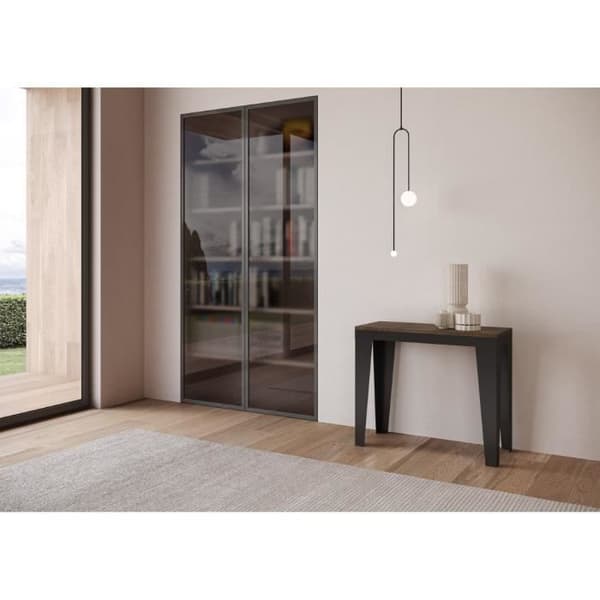 Väggkonsol Utsträckbar 90x40/196 cm Flame Small Evolution Valnöt ram Antracit