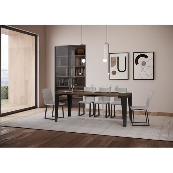 Väggkonsol Utsträckbar 90x40/196 cm Flame Small Evolution Valnöt ram Antracit
