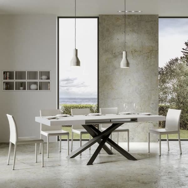 Utdragbart matbord - Volantis - Vit - Modern design