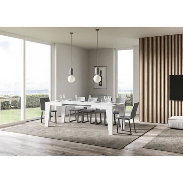 Uttökningsbart bord - Naxy - 90x140/244 cm - Vit Ask