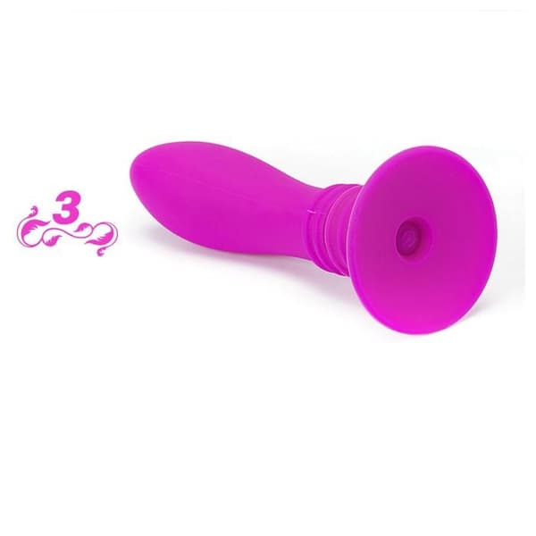 Anal Vibrator Stimulator - BOOTY PASSION - One Size - Flexible and Soft - Powerful Suction Cup - Lila