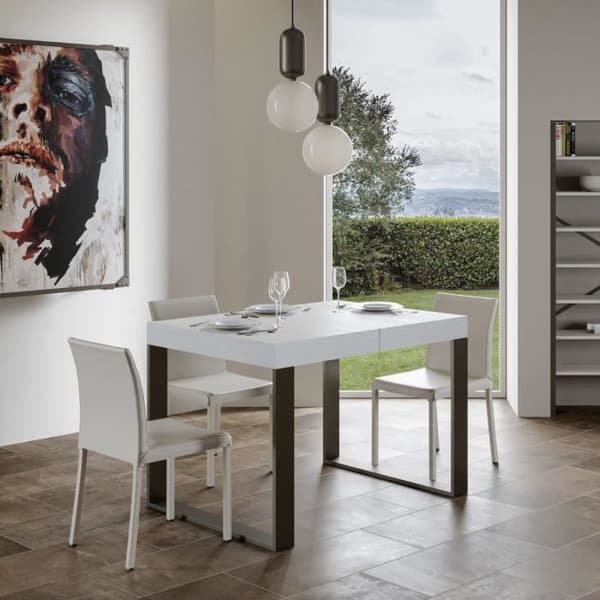 Utökningsbart bord - Tecno - Vit ask - Rektangulär - 10 personer - 90x120/224 cm