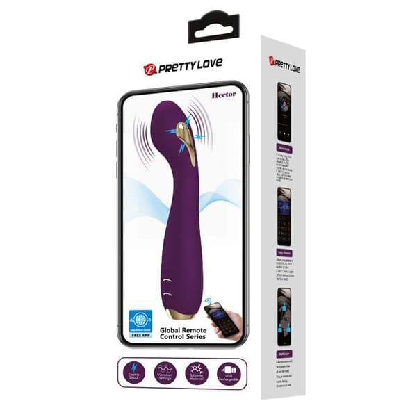 PRETTY LOVE - HECTOR ELECTROSHOCK VIBRATOR BY APP CONTROL LILA -