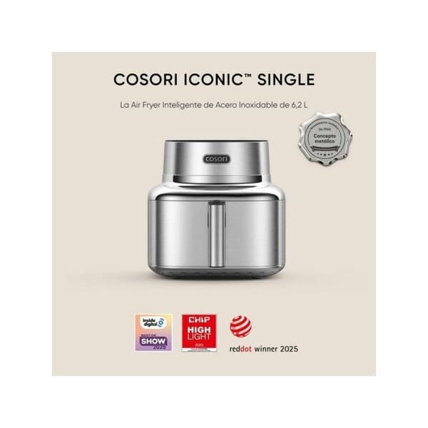Cosori Iconic Single Chef Edition 6 2L 1725W Rostfritt Stål med Timer