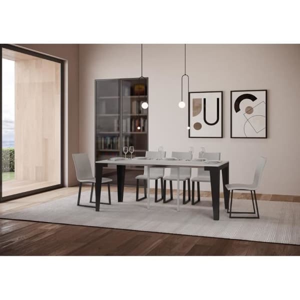 Väggkonsol Utsträckbar 90x40/196 cm Flame Small Evolution Ask Vit ram Antracit