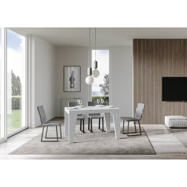 Uttökningsbart bord - Naxy - 90x140/244 cm - Vit Ask