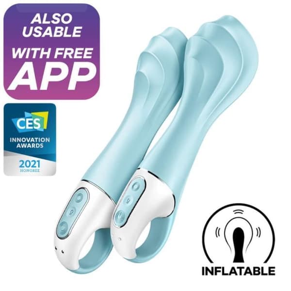 SATISFYER LUFTPUMP VIBRATOR 5 UPPBLASBAR G-PUNKT VIBRATOR BLÅ
