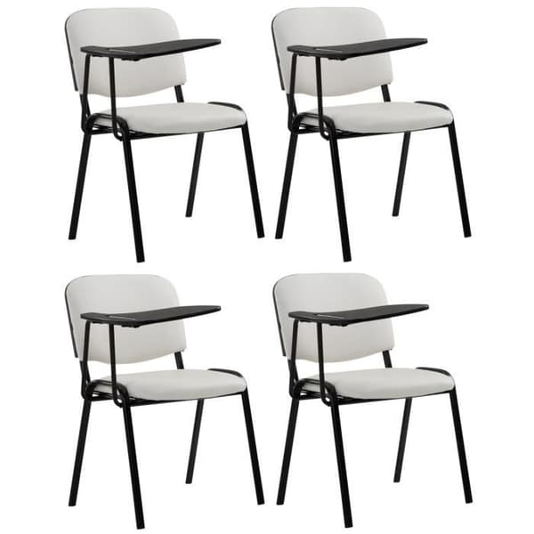 -CLP-Set med 4 Ken-stolar i konstläder med fällbart bord-Array