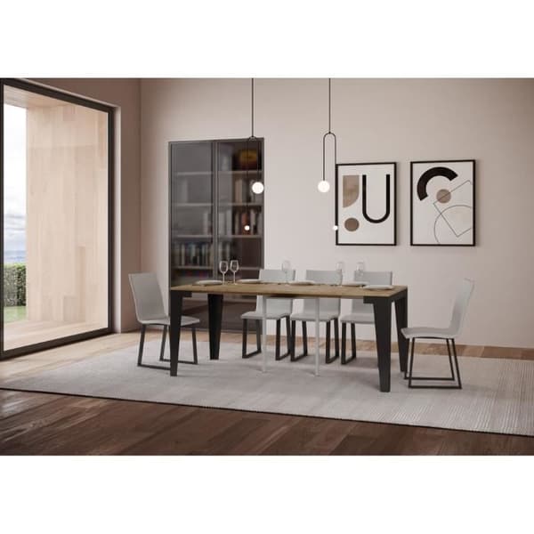 Väggkonsol Utsträckbar 90x40/196 cm Flame Small Evolution Ek Natur ram Antracit