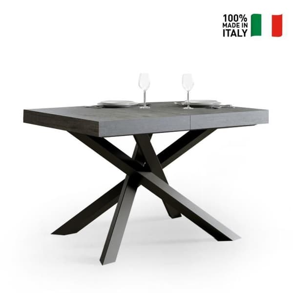 Grått utdragbart matbord - Volantis Betong - 90x130-234cm