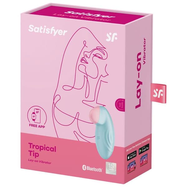 Klitto-stimulator - Satisfyer - Tropical Tip - Ansluten - Blå - Kompakt