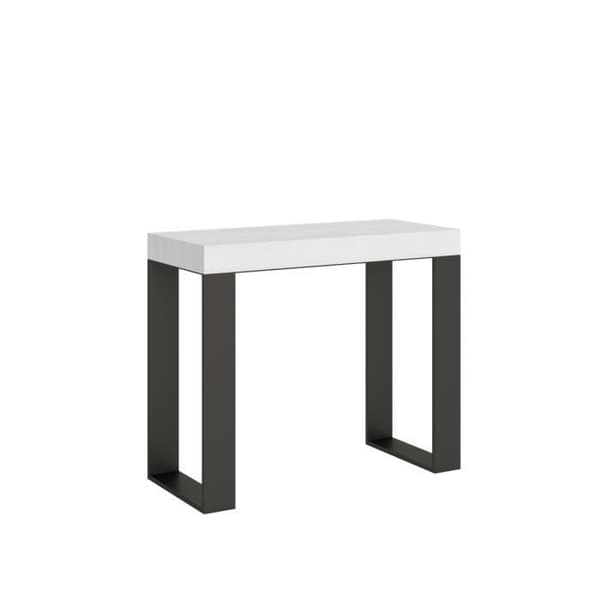 Väggkonsol Utsträckbar 90x40/196 cm Tecno Small Premium Vit Ask ram Antracit