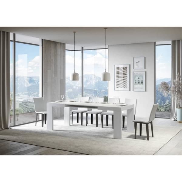 Utbyggbart bord - Roxell - 90x120/224 cm - Vit Ask