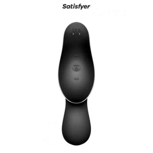 Dubbelstimulator - Satisfyer - Curvy Trinity 2 - Svart - Vibrerande - Luftpuls