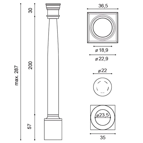 Søjler sæt Orac Decor LUXXUS KD2 stil dorisk
