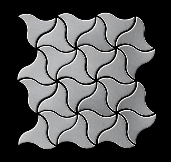 Metal mosaik Rustfrit stål ALLOY S-Infinit-Ti-AB poleret grå 0,67 m2