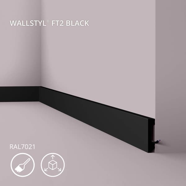 Golvlist NMC WALLSTYL FT2 BLACK stil modern