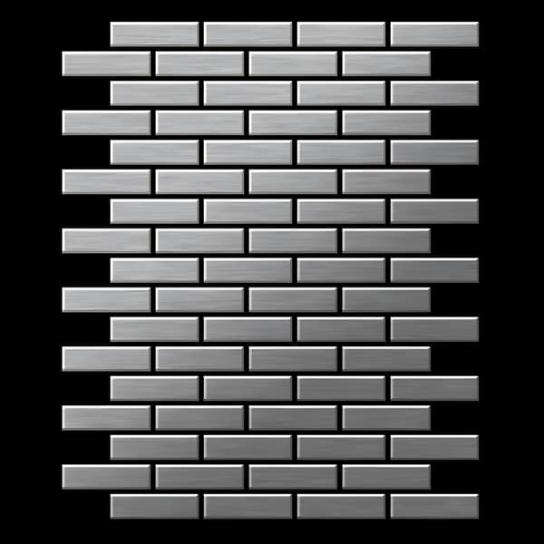 Metal mosaik Rustfrit stål ALLOY S-Kink-Ti-AB poleret grå 0,88 m2
