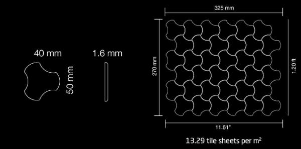 Metal mosaik Rustfrit stål ALLOY S-Linear-CM poleret grå 0,75 m2