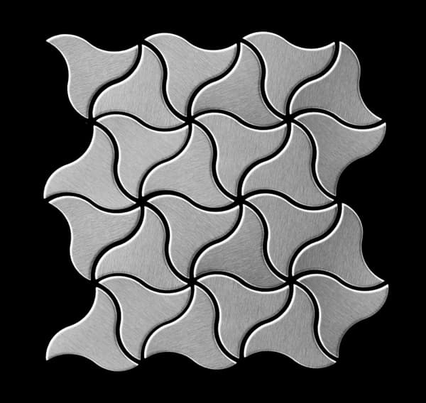 Metal mosaik Rustfrit stål ALLOY S-Infinit-Ti-AB poleret grå 0,67 m2