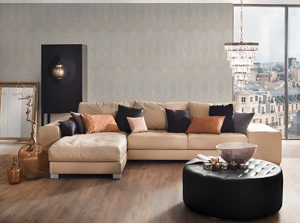 Tekstiltapet Profhome 961955-gu tekstureret mat färg fløde beige 5,33 m2